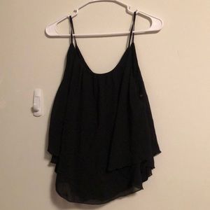 Black Simple Layered Tank